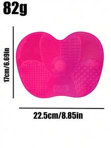 1/2 szt. Silikonowa mata do czyszczenia pędzli do makijażu, podkładka do czyszczenia pędzli do makijażu z przyssawką, podkładka do czyszczenia makijażu, przenośne narzędzie do czyszczenia pędzli do makijażu, silikonowa podkładka do czyszczenia pędzli do makijażu w kształcie jabłka, gąbka do makijażu, puderniczka, odpowiednia do podróży, domu, szkoły, akademika dla dziewcząt, wakacji, imprezy