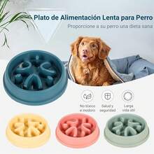 RFID Plato de Alimentación Lenta para Perro, Comedero Lento para Perro, Evitar la Asfixia, Mejora la Digestión,  y noóxico, Adecuado para Perros y Gatos de tamaño pequeño y Mediano (Azul) - Amarillo - Ver 2