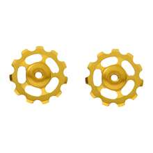 2 polias guia de alumínio CNC 11T - Polia de câmbio traseiro com rolamento selado, polias guia leves para transmissão de bicicleta.