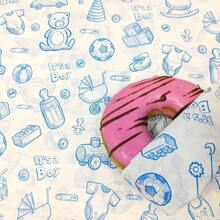 100 Hojas de Papel Grado Alimenticio 30x30 cm Felicidades - BABY SHOWER (AZUL) - Ver 4