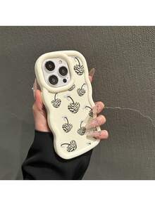 Funda protectora de teléfono con Estampada Elegante Diseño Botánico Negro Blanco nuevo estuche de teléfono trapezoidal de cíclope,Antideslizante, resistente a caídas, elegante,regalo de moda minimalista interesante para hombres y mujeres, adecuado para  16/15/15Pro/15ProMax/14/13/12/11/XsMAX,  17,  Max Series, A14/A15/S23 Ultra/A50/A12/A32/A52/A72/A51/A21S/A13/A14/S22 Ultra/S23/A33/A53/S20 FE diseño creativo y de moda para hombres y mujeres - Beige* - Ver 1