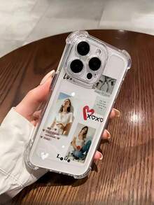1 Ốp lưng điện thoại in ảnh cặp đôi tùy chỉnh/In UV độ nét cao/Tùy chỉnh chữ ký/Ốp lưng silicon chống sốc TPU bảo vệ ống kính điện thoại - Trong sáng - Xem 4