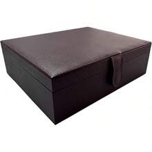 Caja para Relojes en Piel Genuina. Amplios compartimentos para guardar hasta los relojesás grandes. Elegante estuche, organizador, relojero, joyero (9 Relojes, Chocolate) - 4 Relojes, Negro - Ver 14