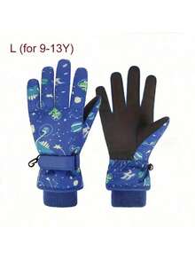 Children's Winter Ski Gloves, Boys' Warm Gloves Thermal Lined To Keep Warm And Play In The Snow, Suitable For Children 4-13 Years Old