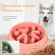 RFID Plato de Alimentación Lenta para Perro, Comedero Lento para Perro, Evitar la Asfixia, Mejora la Digestión,  y noóxico, Adecuado para Perros y Gatos de tamaño pequeño y Mediano (Azul) - Amarillo - Ver 5