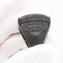 2025 Fantasy Championship Ring Trophy Award Fantasy League Ganador, Metal, Cristal - inicial - Ver 8