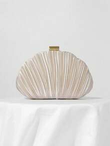 Lightweight, Business Casual Rhinestone Decor Bucket Bag Mini Drawstring Design, Clear Bag Faux Faux Pearl Bag Evening Bag, Dinner Bag Glamorous, Elegant, Exquisite, Quiet Luxury Rhinestone For Party Girl, Woman Perfect For Party, Wedding, Prom, Dinner/Banquet, Perfectly Matching With Prom Accessories, Perfectly Matching With Bridal Party, Best Choice Elegant Bag For Bridal Shower, Clutch Bag For Wedding, Party Bags,Perfect For Party Wedding Prom Dinner/Banquet Matching With Holiday Party Dress Evening Dress & Sequin Dress - 杏色 - 查看 12