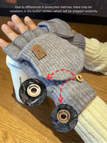 1 Par de Luvas Grossas e Confortáveis Tricotadas para a Primavera, Luvas Sem Dedos para Primavera para Homens e Mulheres - Mitenes de Lã com Dedo Móvel, Compatível com Tela de Toque, Macia e Respirável - Lavável à Mão, Acessórios Unissex para Primavera