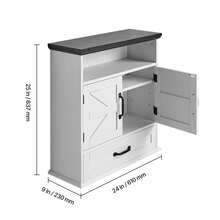 Bathroom Wall Cabinet, 2 Doors & Adjustable Shelf, Over The Toilet Storage Medicine Cabinet Wall Mounted, Hanging Organizer With Drawer & Open Partition For Laundry Room Kitchen Restroom, White - 2 Cabinets + 1 Cabinet With Partition + 2 Drawers - View 10