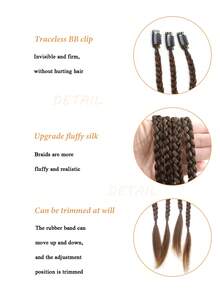 18-Inch Y2K Style Clip-In Synthetic Hair Braid, Suitable For Women's Christmas Party Wear, DIY Hairstyles, Easy To Wear - Multicolor - View 8