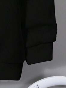 Popular Hoodies For GirlsWomen's Casual Simple Milano Pattern White Hoodie Sweatshirt, Loose Fit, Thick Thermal Lined, Suitable For Autumn And Winter,Long Sleeve Tops Back To School Fall And Winter Clothing Autumn And Winterroomy And Comfortable - Đen 4 - Xem 4