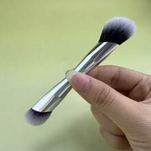 新款高端银色双头化妆刷，斜角粉底刷，铝管化妆刷，高光刷，美妆工具，双头轮廓刷，赠品 - 彩色 - 查看 4