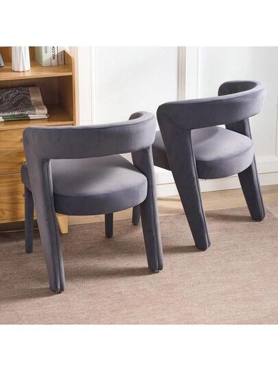 New Armchair, Lounge Chair, Upholstered Chairs, Single Sofa, Cube 59x60x79, Velvet, Load Capacity 150 Kg, Grijs view 6