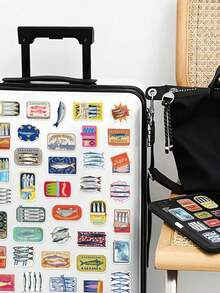 50pcs Sardines Stickers For Luggage Scrapbook Laptop Helmet Room Decor DIY Graffiti Stickers - Multicolor - View 4