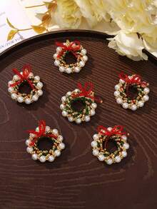 1PC 3D Beaded Christmas Tree Crystal Charms For DIY Crafts Christmas Keychain Bracelet Necklace Earring Jewelry Making Supplies