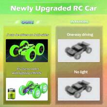 The Best Gift RC Car! 360° Flip Remote Control Car For Kids, Double-Sided Driving Stunt Vehicle With Cool Lights, Rotating Toy For Boys Girls (Ideal For Christmas, Birthday, Children's Day) - 綠色 - 查看 9