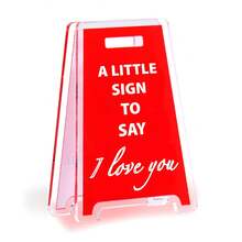 1pc Funny 'I Love You' Acrylic Desk Sign - Perfect Valentine's Day, Birthday Gift For Girlfriend, Boyfriend, Or Husband - Romantic Office Decor Accessory Christmas Decorations - Multicolor - View 2