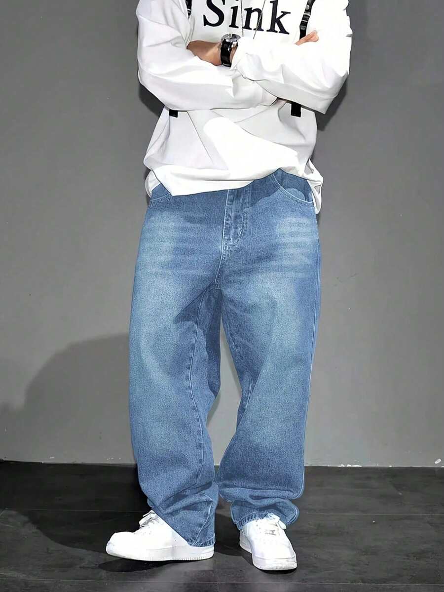 Men's Casual Vintage Loose Fit Jeans With Pockets