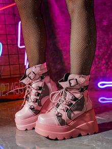 Fall/Winter Women's Chunky Heel Riding Boots, Gothic Punk Style, Thick Sole Short Ankle Boots,Party Outfits