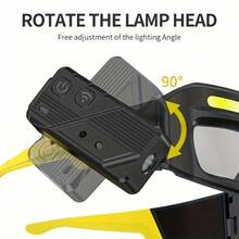 COB Headlamp With Headband, 5 Modes, Type-C Rechargeable, Motion Sensor, Adjustable Lighting Angle, Portable Sensor/Switch Button, Ideal For Camping, Fishing, And Outdoor Adventures Camping Headlamp | Adjustable Headlamp | Durable Headlamp - Màu vàng - Xem 9