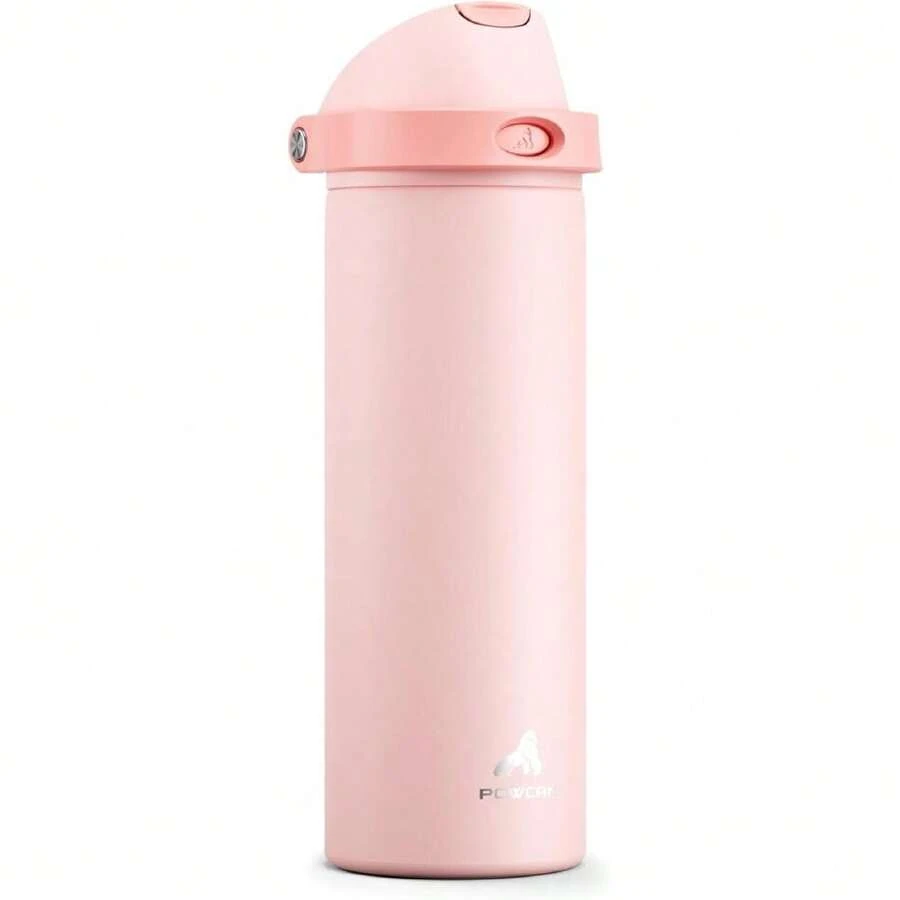 24 Oz Insulated Water Bottle For Sports: 2-In-1 Lid With Push-Button Spout & Quick-Flip Straw, Leakproof, Car Cupholder , Stainless Steel For Gym, School, Travel, Camping (Cotton Candy),27008149 - 乾枯玫瑰色 - 查看 1