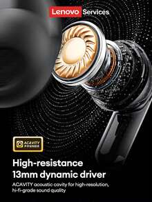 Lenovo LE208 Minimalist Business Bluetooth Headset And Protective Case Set, Bluetooth 6.0 Instant Connection, Low Latency, Hi-Fi Sound Quality, ENC Smart Noise Cancellation, Long Battery Life, Wireless Earbuds For Smartphones, Computers, Essential For Christmas, Autumn/Winter Camping, Holiday Accessories - Black Headphones + Shark-shaped Protective Case - View 9