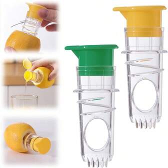 Lemon Squeezer , Plastic Lime Juicer– Compact Juice Extractor Citrus Press With Lid – Squeeze Lime For Cocktails, Drinks