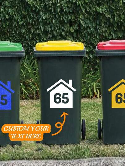 Custom House Number Address Label Stickers, Custom Trash Can Label Stickers