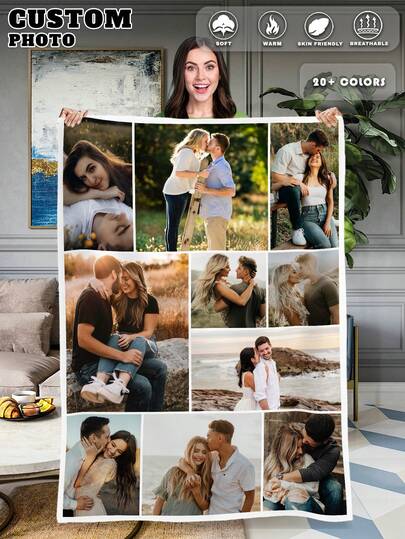 1pc Custom Photo Blanket, Customized Flannel Blanket With Photos And Text, Bedding Blanket ,Custom Blanket For Bed, Custom Pictures Blanket, Personalized Photos Blanket For Family, Custom Image Blanket, Personalized Family Blanket With Image, Personalized Throws Blanket, Best Friend Blanket, Cozy Blanket, Family Gift, Wedding Gift, Christmas Gift, Birthday Gift, Gift For Friend, Gift For Her, Gift For Pet