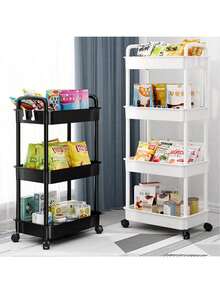 5/4/3 Tier Rolling Storage Cart, Underwear Organizer Rack, Thick Tubing, Heavy Duty, Multi-Layer Shelves, Suitable For Kitchen, Bedroom And Outdoor Camping, Durable Plastic Material, Multipurpose Storage Cart | Modern Stylish Shelving Unit | Sturdy And Durable Storage Rack, Ideal For Halloween And Christmas Gifts