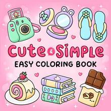 GDTME 1pc Cute Simple Pink Coloring Book: Adorable And Fun Items, Food, Household Goods, Fashionable Minimalist Designs, Relaxing Coloring Space To Relieve Stress, 24 Thick Pages, Suitable As Birthday, Christmas, New Year Gift, Art Supplies, Office Supplies - Cute and Simple - View 19