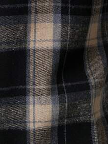 Áo sơ mi nam dài tay cài nút vải nỉ kẻ caro thường ngày - Màu Khaki - Xem 4