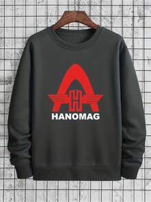 Sudadera gráfica retro de inspiración 80 para hombre y mujer HANOMAG - con arco rojo y letras HANOMAG, jersey casual de manga larga y cuello redondo, top unisex lavable a máquina para ropa casual, ropa vintage, moda streetwear, amantes de la streetwear - Oscuro - Ver 9