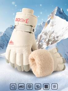 Guantes profesionales de esquí para hombre y mujer, forrados con terciopelo grueso, resistentes al frío hasta -20°C y cálidos, con pantalla táctil en los dedos, antideslizantes en la palma, aptos para diversas actividades al aire libre en invierno