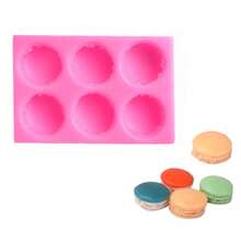6pcs 3D Macaron Silicone Mold DIY Handmade Soap, Clay, Realistic Burger Silicone Mold