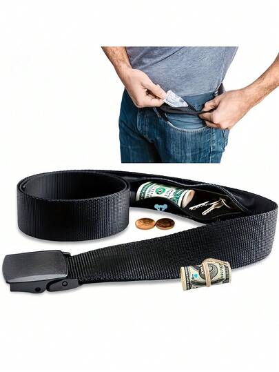 1 st. stöldskyddande midjeväska för resor, dold kontantförvaring med säkerhetsbälte, bärbar hemlig midjeväska för unisex, lätt RFID-blockerande midjeväska, lämplig för förvaring av pass, kort, mynt och dokument, perfekt för resor, löpning, vandring, musikfestivaler, flygplatssäkerhet, utomhusaktiviteter, backpacking eller daglig användning, justerbar 120 cm dold kontantbälte