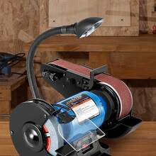 Lijadora de banda de 2" y lijadora de disco de 6" con base resistente y lámpara de trabajo LED - 2" y lijadora de disco de 6" - Ver 1