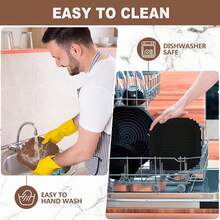 Two-Piece Square Silicone Air Fryer Pad - 8-Inch Reusable Air Fryer - Air Fryer Accessories - Air Fryer Pad Suitable For 4 To 7 Quart Microwave Oven Accessories (Black + Brown) - Black+Brown - View 6