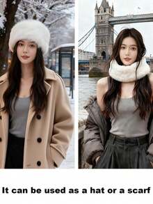 1pc Women's Solid Color Faux Fur Fluffy Hat, Soft Comfortable Warm Minimalist Cap, Casual Versatile Windproof Suitable For Daily Wear, Can Be Matched With Scarf, Autumn/Winter Cold Weather Outfit Women - Multicolor - View 7