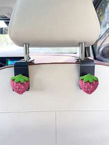 2pcs Car Storage Cherry Hook Car Rear Seat Back Hook Car Interior Storage Supplies - one-size - View 6