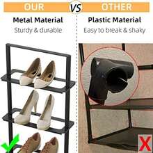 GAZITOP - Soporte de metal para zapatos, estante vertical de 5 niveles, zapatero estrecho para torre de zapatos pequeña que ahorra espacio, resistente, zapateros de pie para entrada, organizador de(default) - Multicolor - Ver 6