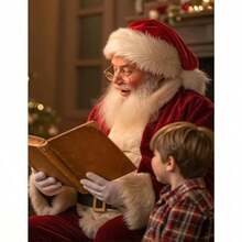 Men's Deluxe Santa Suit 11pc. Christmas Adult Professional Santa Claus Outfit Xmas - 大的 - 查看 5