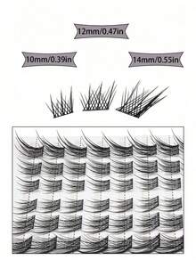 60pcs/10 Rows Suda Qi False Eyelashes, Elongated Tail Natural Cartoon Style Lashes Suitable For Women Party Lash Clusters, Eyelash Clusters, Individual Eyelashes, Lashes, Fake Lashes - D - Xem 2