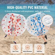 Paquete de 2 pelotas de parachoques inflables de 1,5 m (5 pies) para adolescentes y adultos, bolas de burbuja de PVC de 0,8 mm de grosor con forma de hámster humano para juegos en equipo al aire libre, juguetes de parachoques para jardín, patio y parque. - 2 pelotas - Ver 2