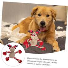 GANAZONO Juguete De Navidad para Perros Juguete Chirriante De Reno Suave y Duradero para Mascotas Pequeñas y Medianas Estimula La Inteligencia y Diversión Fiestas Navideñas - 1 - Ver 7