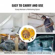 Ventilador portátil, ventilador cilíndrico resistente de 12 pulgadas, ventilador de escape fuerte de 550 W, 2500 CFM, cable de alimentación de 9.8 pies (sin cabezal de carga), soplador industrial para aspirar polvo, humo en el hogar/lugar de trabajo - 2500 CFM - Ver 6