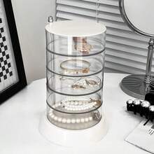 Transparent Rotating Jewelry Display Stand, Organizer Box For Earrings, Necklaces, Hair Accessories - Clear - View 8