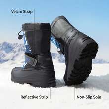 Kids Snow Boots Water-Repellent Mid-Calf Cold Weather Boots For Toddlers To Big Kids - 藏蓝色 - 查看 7