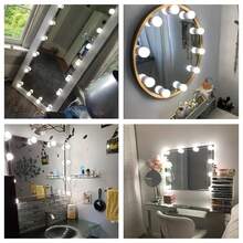 1pc Multi-Size USB 3-Color Vanity Mirror Light, Adjustable LED Makeup Mirror Lamp, 4LED*6LED*8LED*10LED*12LED*14LED* Options, Suitable For Vanity, Makeup Mirror, Bathroom Vanity, Illuminating Vanity Mirror Light - White - View 7