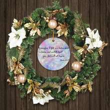 2025 1pc 2D Ceramics Souvenir 2.9 Inch My Sacrifice O God Is A Broken Spirit Merry Christmas Ceramics Souvenir Single-Side Print Inspiring Positive Quotes Ceramic Tree Xmas Ornament Memorable Keepsake - 粉紅白色 - 查看 8
